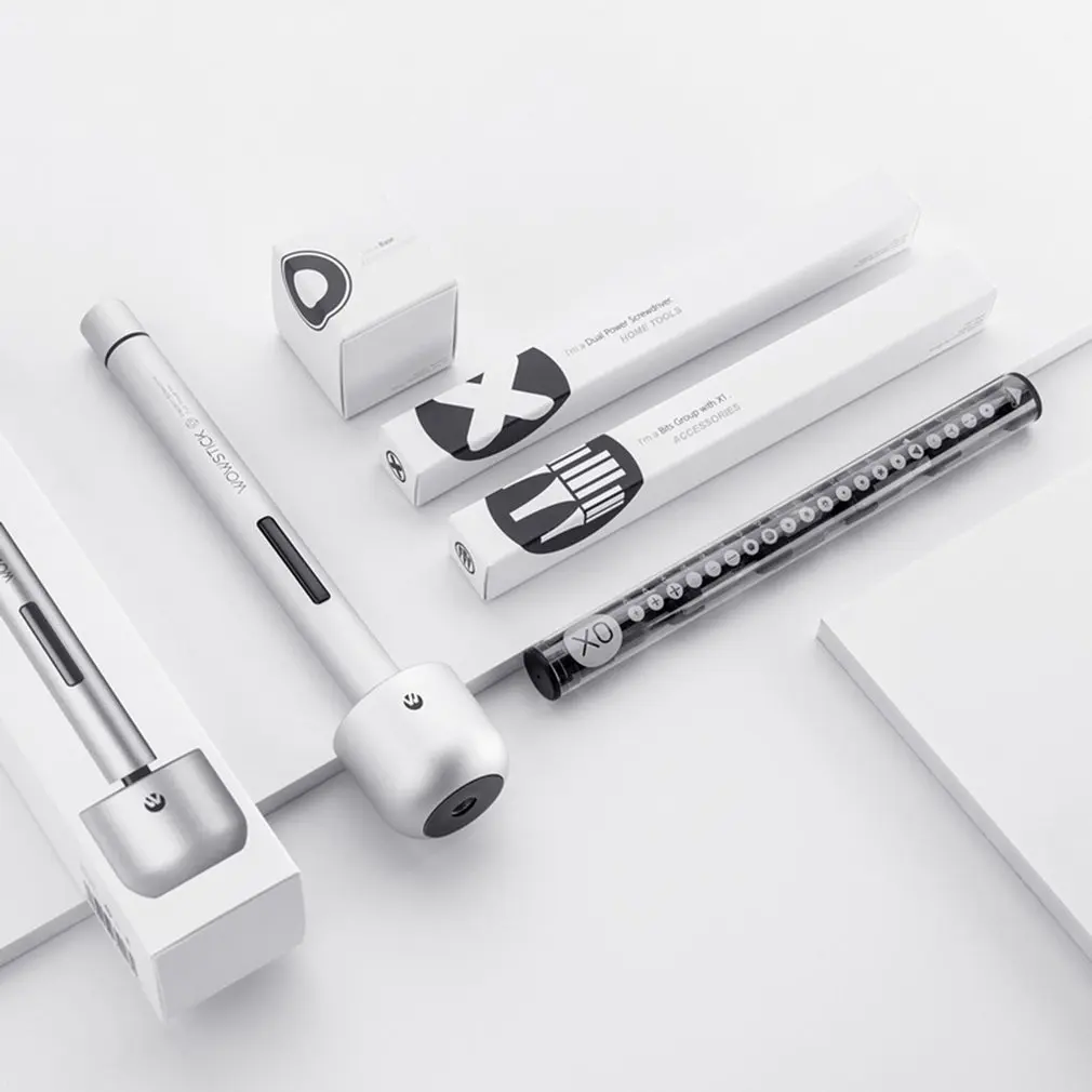 with metal base Wowstick 1P+ Мини Электрическая отвертка комплект беспроводной шуруповерт для телефона камеры точный инструмент для ремонта - Цвет: with metal base