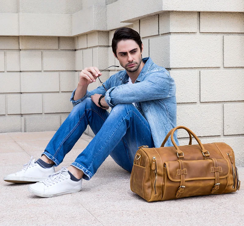 Crazy Horse Buffalo Leather Weekend Bag
