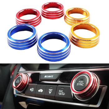 

2x Aluminum Air Condition AC Switch Button Cover Trim Knob Control Sticker Ring Fit for Honda for Civic 10th 2016 2017 2018 2019