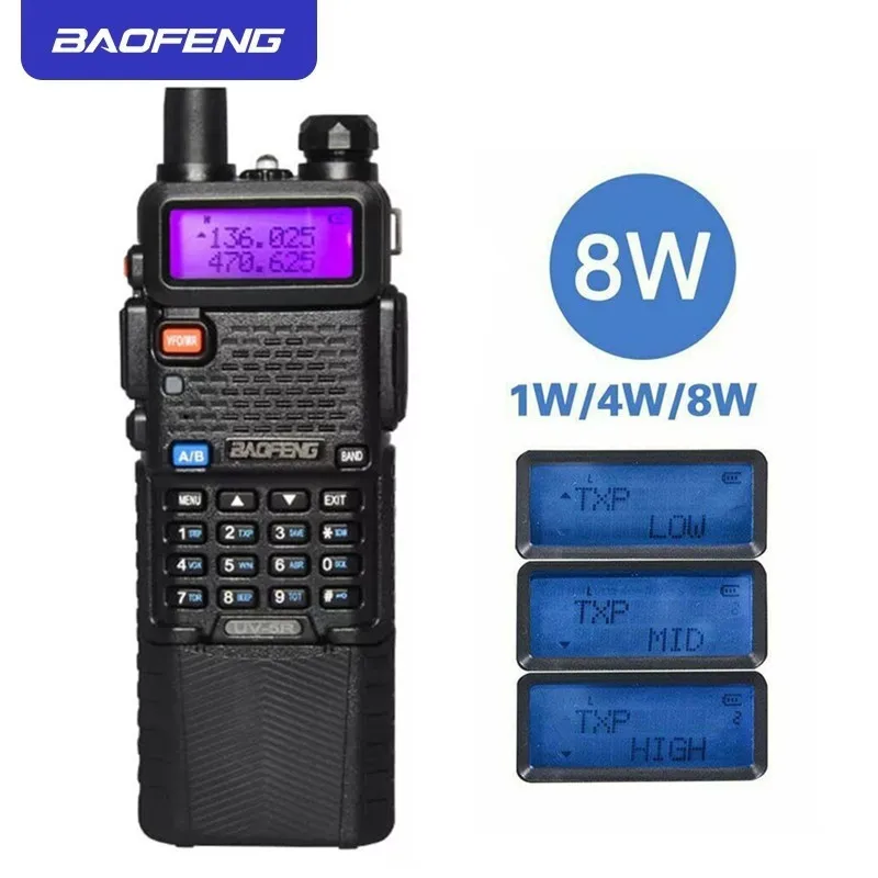 New Cheap PGN9Y Upgrade 8W BaoFeng UV 5R Walkie Talkie VHF/UHF Handlichen Dual Band CB Two Way Radio Transceiver 3800mah li thium Batterie