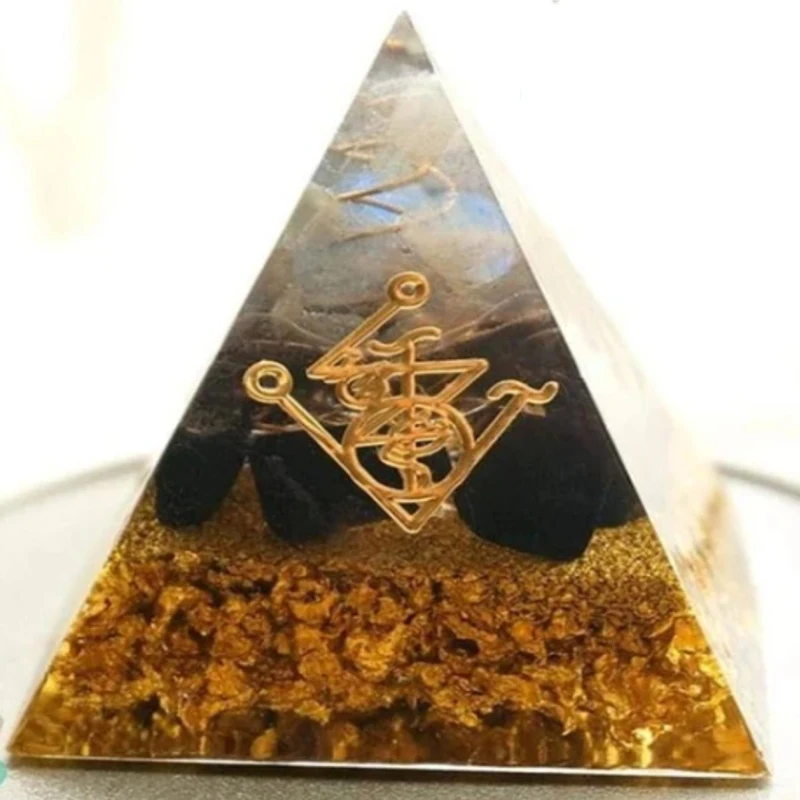 

10cm Orgonite Pyramid Amethyst Crystal Sphere With Tree of Cabala Natural Cristal Stone Energy Healing Reiki Chakra Multiplier