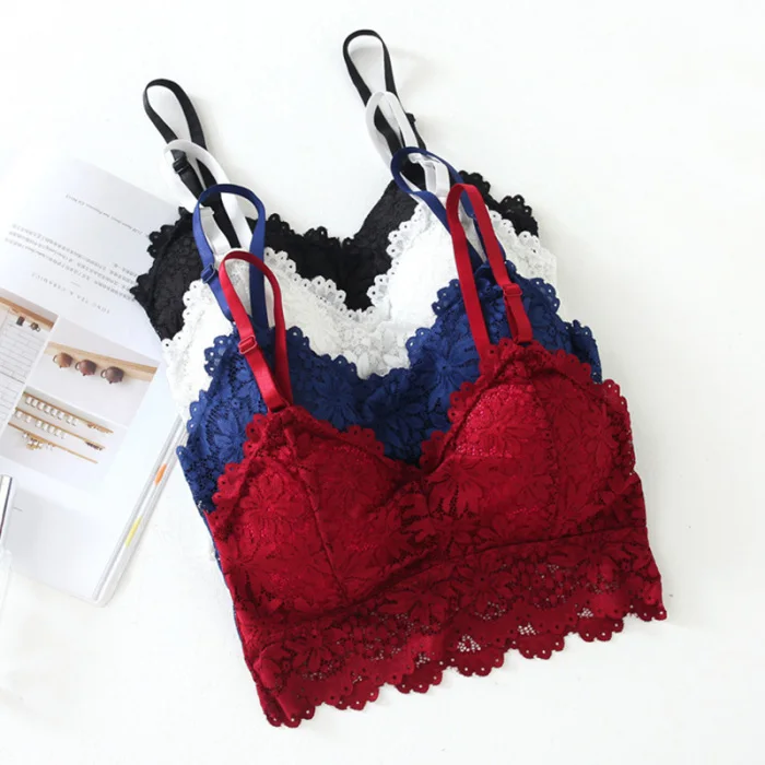 Sexy Lace Bralette Tube Tops Bandeau Summer Women Lace Bra Tanks Crop Tops B88 silk camisole