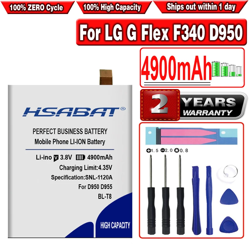 Аккумулятор HSABAT BL T8 4900 мАч для LG G Flex F340 D950 D955 D956 D958 D959 LS995|Аккумуляторы мобильных