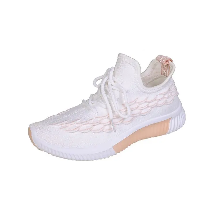 Женские кроссовки Flyknit; кроссовки для бега; женская повседневная обувь; женские кроссовки; прогулочная обувь; Уличная обувь; Tenis; женские кроссовки - Цвет: Розовый