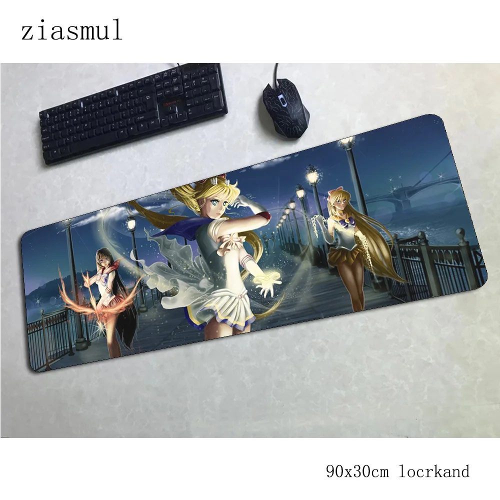 Коврик для мыши sailor moon 900x300x3 мм гелевые лучшие игровые коврики для мыши геймер на день рождения персонализированные коврики для мыши Клавиатура ПК pad