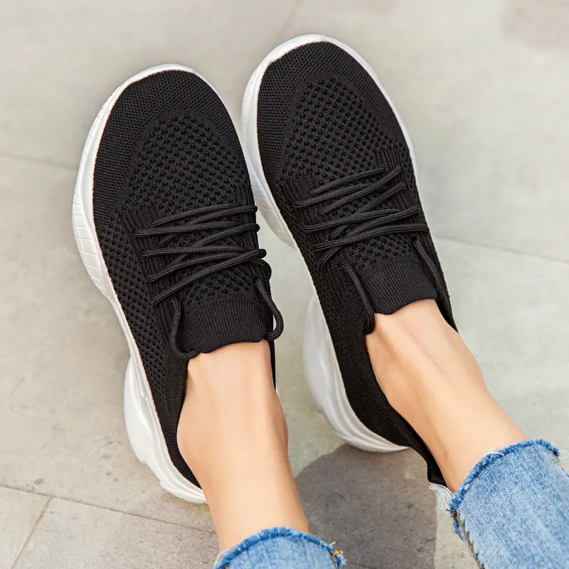 Пожарные женские кроссовки Flyknit легкие дышащие трендовые Кроссовки Женская прогулочная Обувь Весенняя zapatillas mujer женская спортивная обувь
