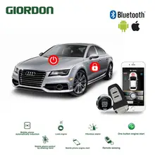 Acessórios do carro universal keyless entrada sistema de conforto pke app telefone começo remoto do motor carro alarme empurrar 2020 versão