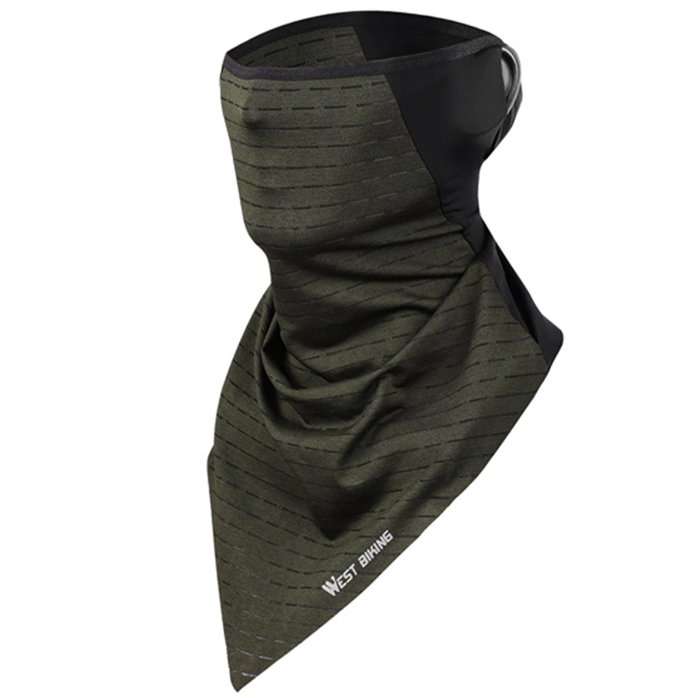 Army Green Летняя велосипедная полумаска для лица, крутая кожа, ледяной шелк, дышащий спортивный головной убор, маска-повязка для велосипеда - Цвет: Army Green