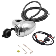 Хром Руль 1' крепление питания зарядное устройство прикуривателя разъем универсальный для мотоцикла