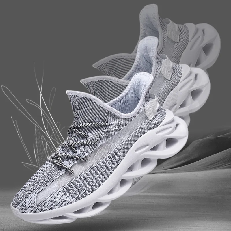 Wear-resistant Mens Sneakers Lace-Up Light Breathable Males Running Shoes Outdoor Non Slip Sport Shoes