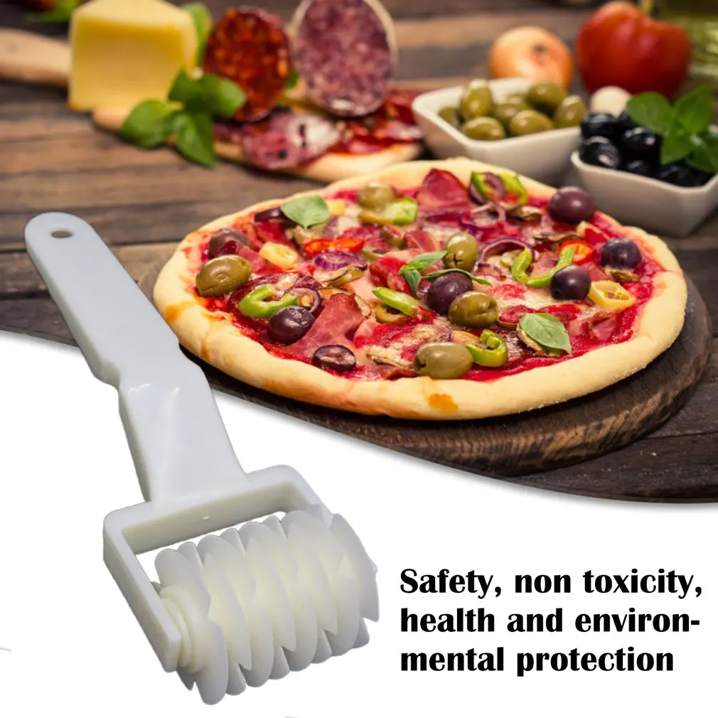 1PCS Plastic Pull Net Pizza Knife Wheel Pasta Lattice Roller Cutter Dough Biscuit Pie Kitchen Baking Tool Cutter Accessories