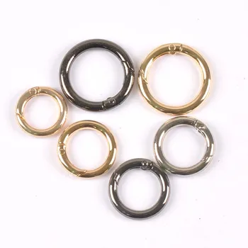 

4Pcs Silver Black Gold Circle Ring Connection Bag Hook DIY Accessories Round Carabiner Shoes Belt Spring Keyring Buckles c2152
