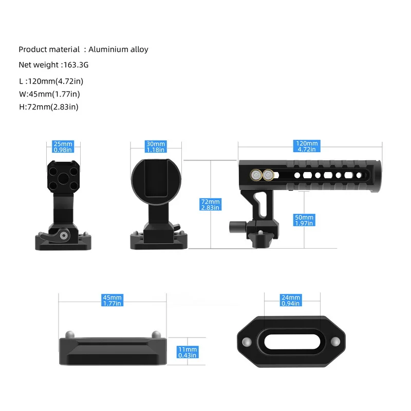 Selens A7iii A7R3 A7M3 Aluminum Alloy Cage Rig Cold Shoe Mount Stand Protective