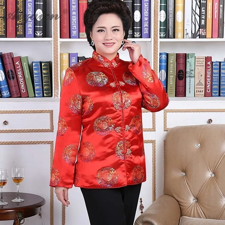 Костюм для выступлений, куртка для влюбленных, долгая свадьба, свободный чеонгам, хлопок, красная одежда для пожилых, Восточный Топ, китайское Новогоднее платье