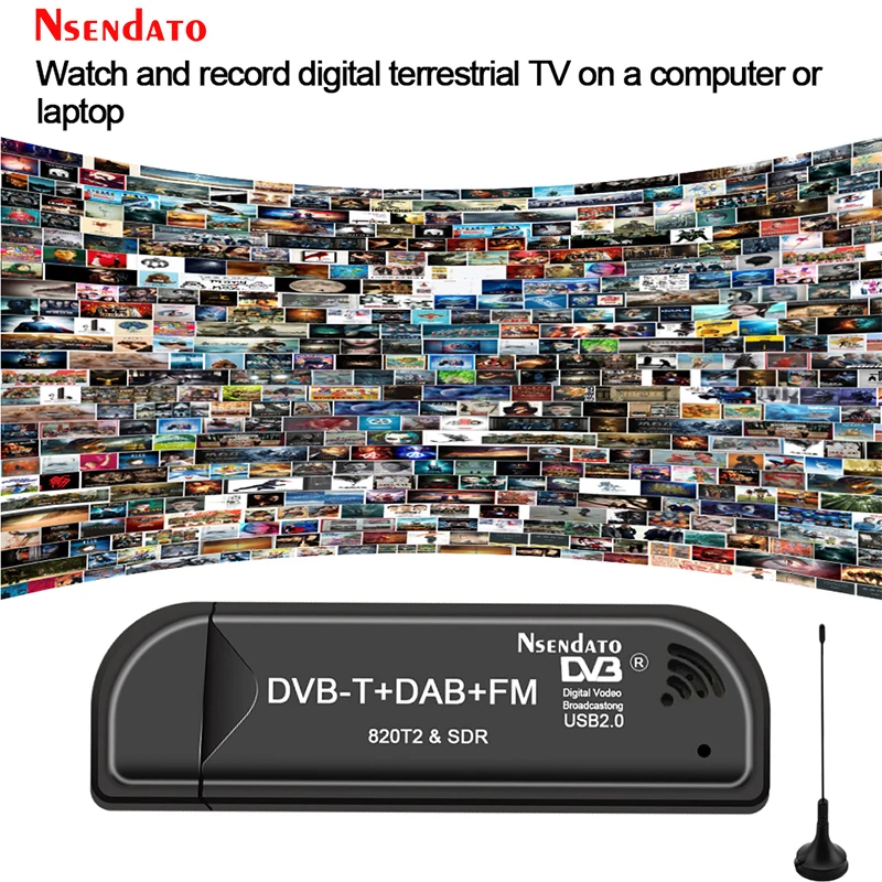 Sintonizador de tv Remoto com Antena Digital Rádio Dvb-t Rtl2832u r8 20t2 Rtl Sdr Dongle Usb tv Hdtv Receptor ir Usb2.0 Dab fm - Image 2