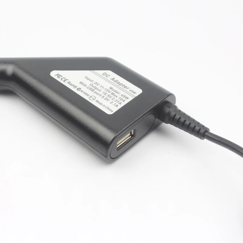 Adaptador de corriente continua para portátil de 19,5 V y 2,31 A, cargador de coche con alimentación USB para HP EliteBook G3 820 G4 840 G2 G1 1040 1030 725, conector azul._voghion.com