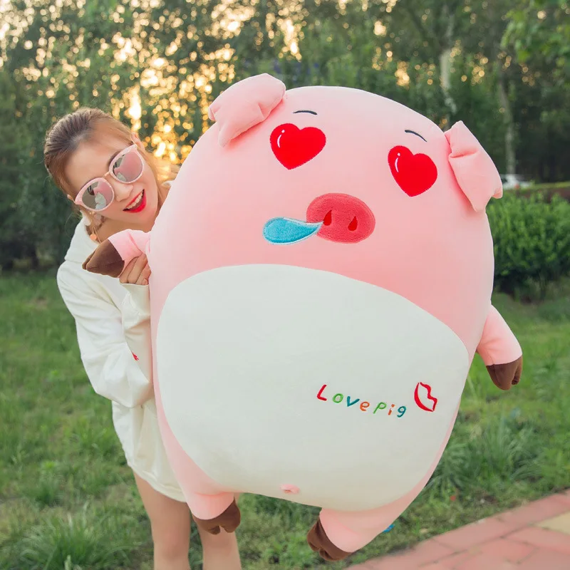 

Cute Expression Pig Doll Pink GIRL'S Heart Software Doll Pillow to Sleep with Doll