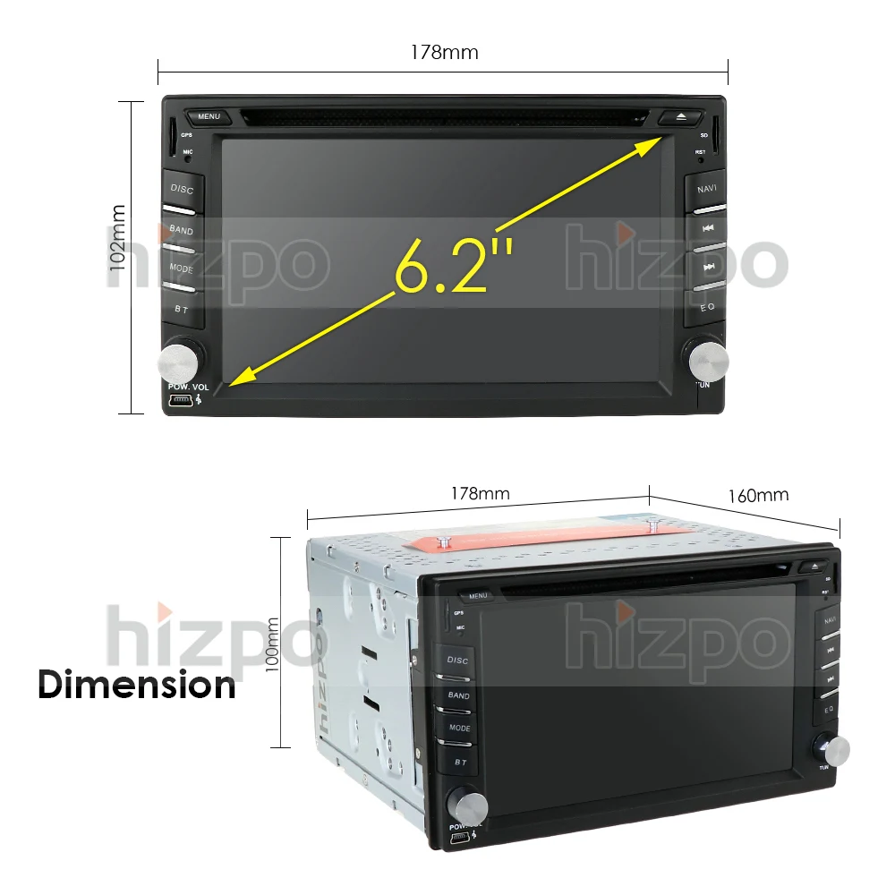 Car Multimedia Player Navigation 4G WIFI 2 din Android 10.0 Double DIN Car DVD Player GPS Stereo USB Radio BT Map+Reverse Camera
