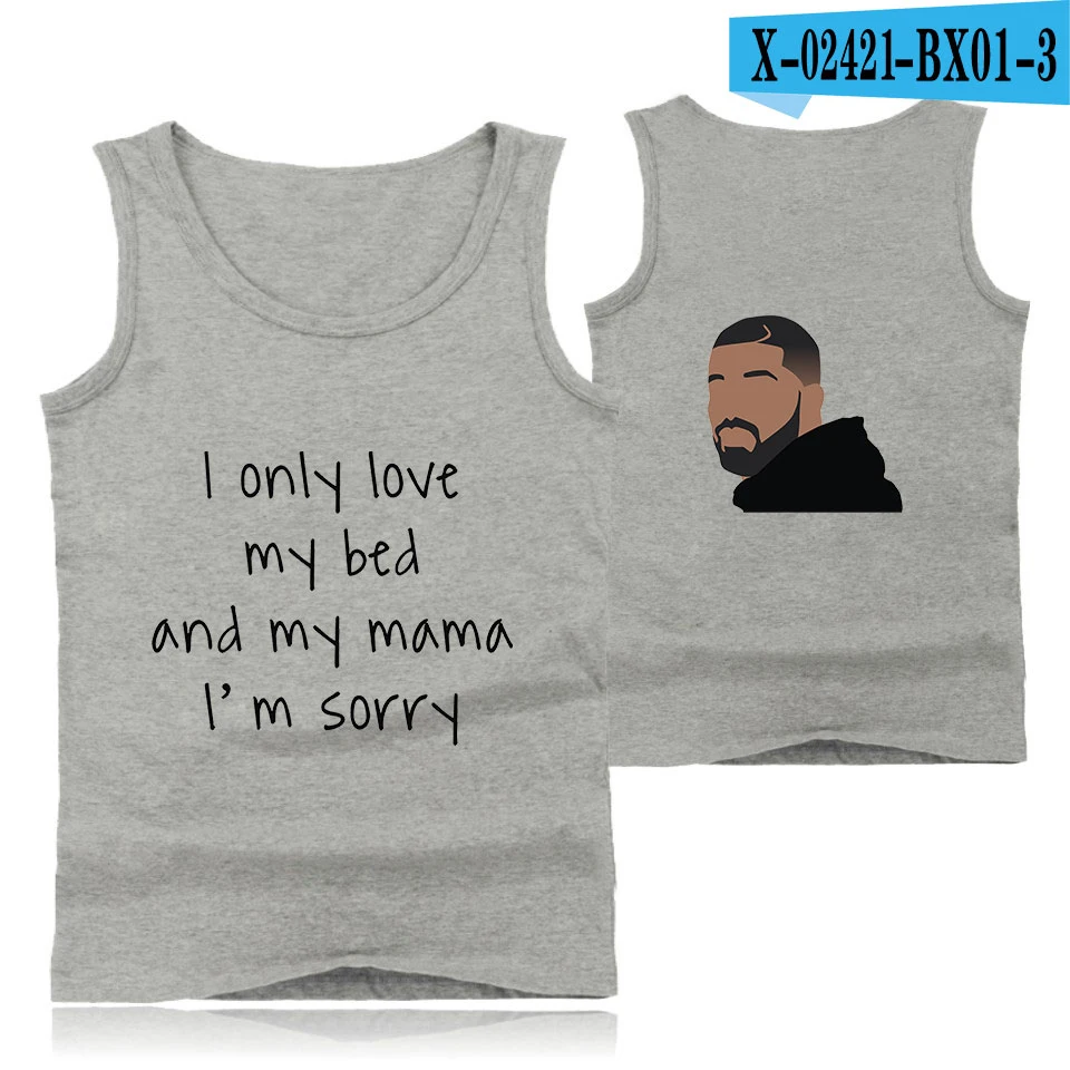 Drake Мужская Звезда Новая мода рубашки без рукавов майка Мужская Фитнес рубашка мужская фуфайка для бодибилдинга тренировки форма для гимнастики Фитнес Мужчины - Цвет: Синий