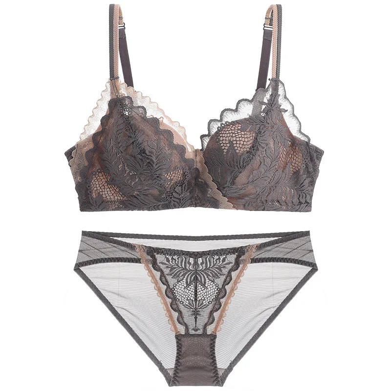 Sexy Deep V Lace Corset Backless Underwear Comfy Breathable Lingerie Wire Free Bra Push Up Small Bust Brassiere Section Received