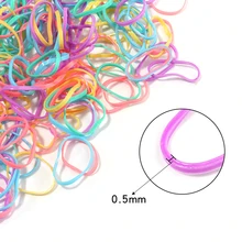 

500pcs Plastic Disposable Small Rubber Band Track Shape Macaron 0.5mm Thickness For Gift Box Package Whosale