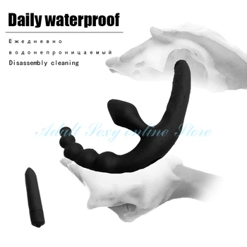 Strapless Strap on Dildo Realistic Dildo Vibrator Massager Lesbian 3 in 1 Vibrator G-Spot Stimulate Clitoris Sex Toy for Couple 2