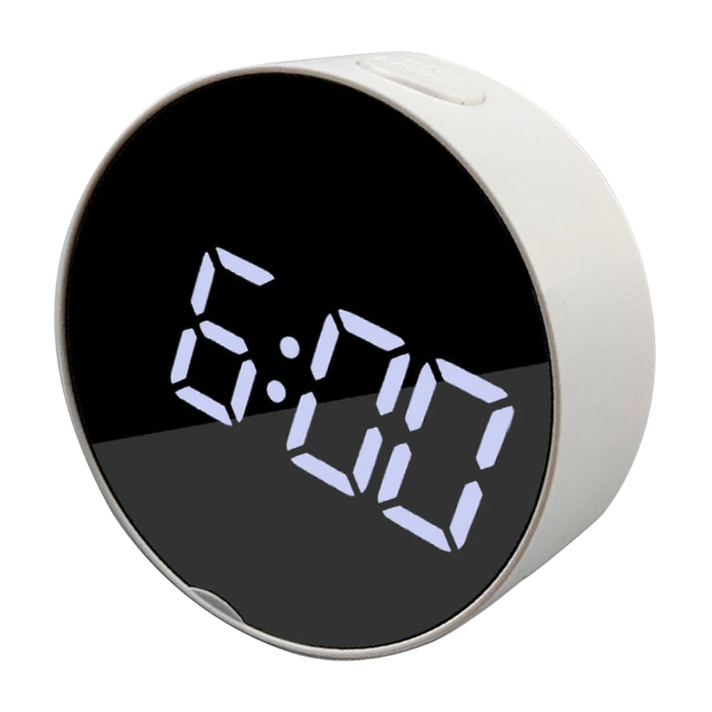 LED Digital Alarm Clock Battery Operated or USB Charger Port for Bedroom/Wall/Travel with Alarm, Calendar and Mirror Function
