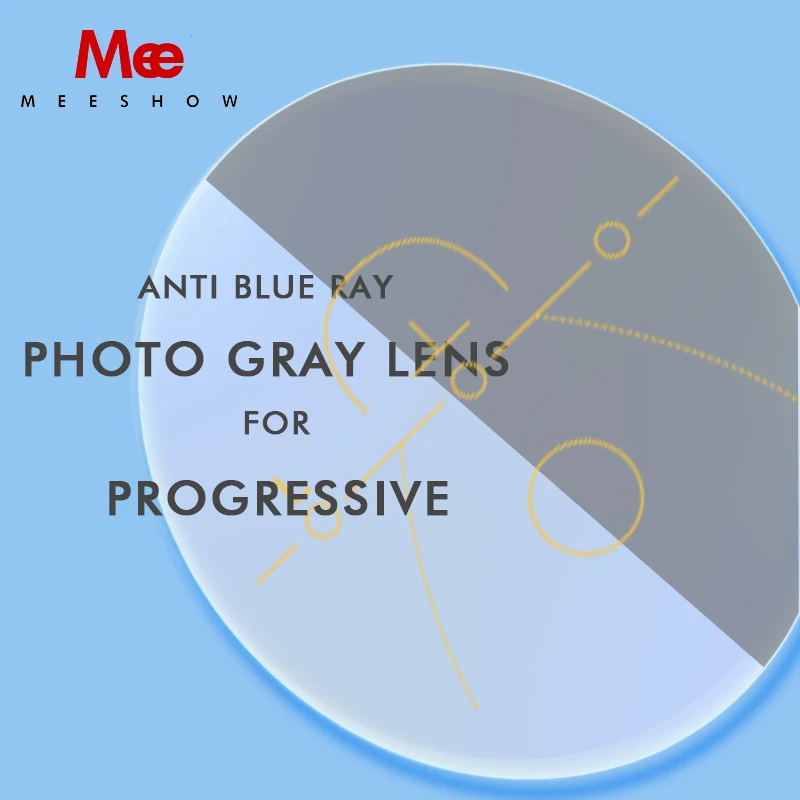 Anti blue Gray 1,56 1,61 1,67 прогрессивные линзы фотохромные многофокусные линзы по рецепту Близорукость дальнозоркость солнцезащитные очки UV400 линзы - Цвет линз: Anti blue Gray