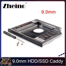Zheino алюминиевый 9,0 мм 2nd HDD SSD Caddy 2,5 SATA для SATA рамка Caddy HDD чехол адаптер отсек для ноутбука CD/DVD-ROM ODD