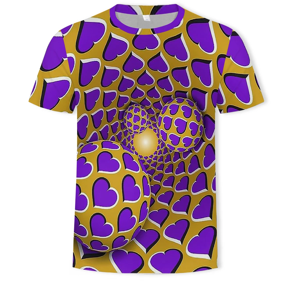 Large Size Men T Shirt 2019 Summer Geometric Circle 3D Printed Top Tees Fashion O Neck 5