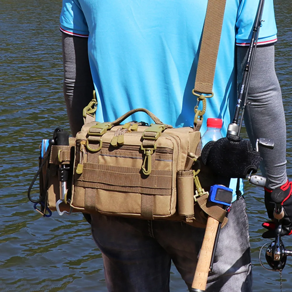 

Large Capacity Multifunctional Tackle Bag Pouch Storage Sports Shoulder Adjustable Strap Fishing Lures Holder Multi Pocket