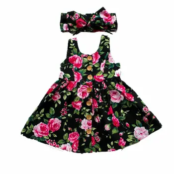 

0-4 Years Girls Dress 2020 Summer Sleeveless Girls Dress Floral Dress Wedding Pageant Formal Dresses For Girls Sundress Clothing