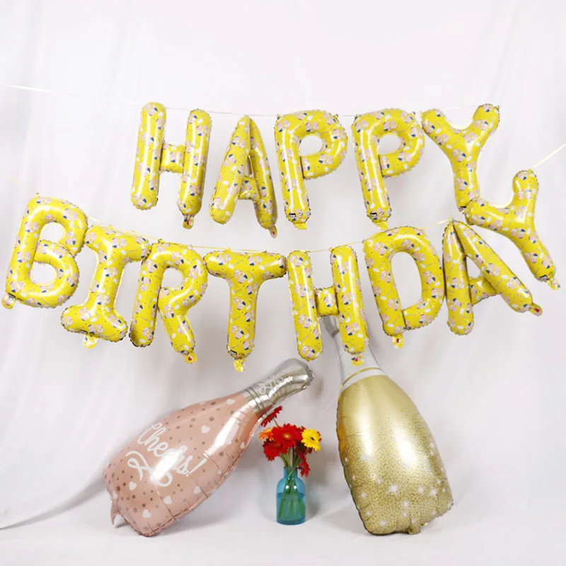Воздушный шар с надписью Happy Birthday воздушные шары из фольги цвета розового золота