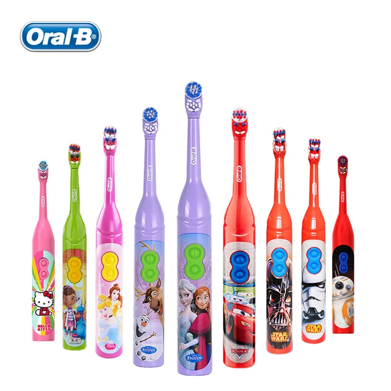 OralB электрической Зубная щётка для детей десен вращения жизнеспособность мультфильм полостью рта мягкая зубная щетка для детей Батарея