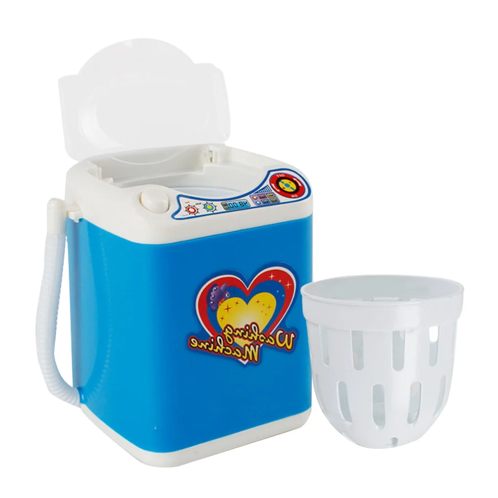 Mini Multifunction Kids Washing Machine Toy Beauty Sponge Brushes Washer Pretend Play Toys 4