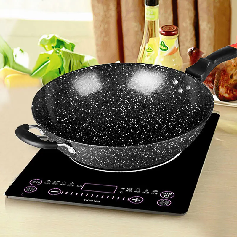 Сковорода Maifan Stone Wok антипригарная сковорода без дыма индукционная плита газовая