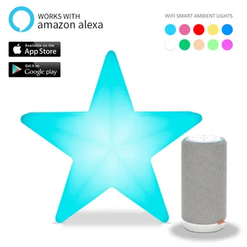 

Wifi Smart LED Night Light MP APP Control RGB LED Home Party Starry Table Lamp Five Pointed Star Decor Bedroom Lights Kids Gift