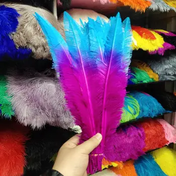

New Wholesale 100pcs Rose and SKy Blue ostrich feathers 50-55cm/20-22inches For Wedding Christmas Home Craft Decoration