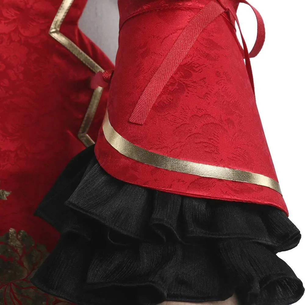 Anime! Date A Live Tokisaki Kurumi Cosplay Costume Nightmare Cheongsam Sexy Red Dress Kimino Halloween Christmas Party Suit