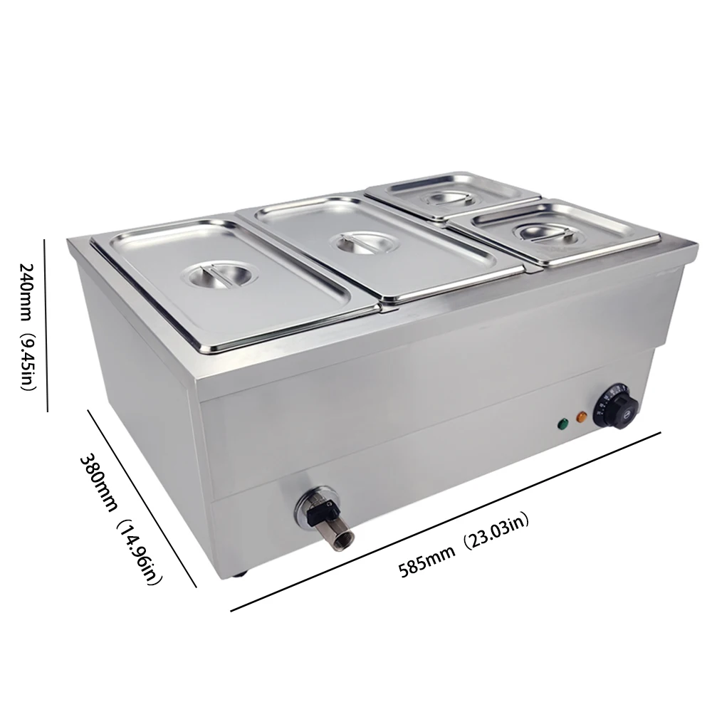 Нержавеющая сталь многофункциональный Bain Marie 4 кастрюли подогреватель пищи прочная машина для бизнеса