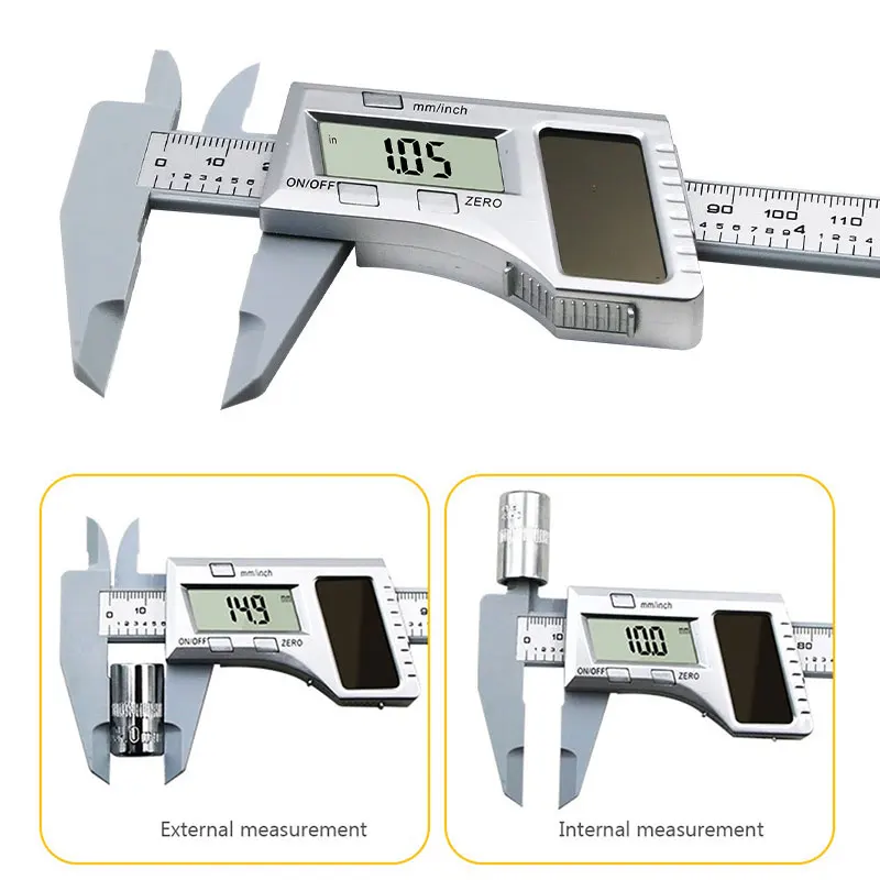 Штангенциркуль Vernier Серебряный Прочный инструмент Солнечный суппорт пластиковый суппорт скользящий Калибр измеритель Масштаб 0-150 мм набор инструментов запчасти гаджет