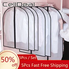 CellDeal 5 шт. складные пылезащитные чехлы для одежды, защитный чехол для пальто, органайзер, пылезащитный чехол для одежды, висячие Сумки для гардероба CellDeal 5 шт. складные пылезащитные чехлы для одежды, защитный чехол для пальто, органайзер, пылезащитный чехол для одежды, висячие Сумки для гардероба