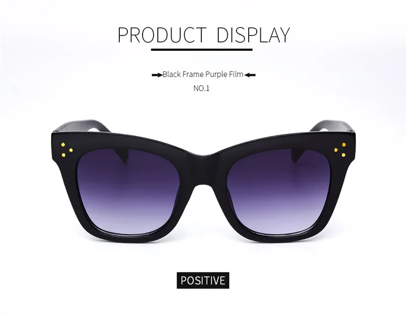 big cat eye sunglasses Luxury Rectangle Sunglasses Women Brand Designer PC Frame Gradient Lens Classic Rivet Shades Female Male Fashion Eyewear UV400 round sunglasses women