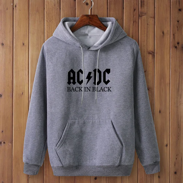 Dark grey-B Мода AC/DC черная группа рок толстовка одежда толстовки для женщин/мужчин Осень Зима хип хоп с капюшоном - Цвет: Dark grey-B