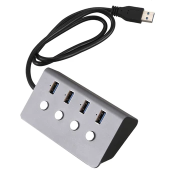 

USB 3.0 Hub 4-Port with LED on / Off Switch USB C Splitter Adapter, High Speed, Suitable for PC Laptop
