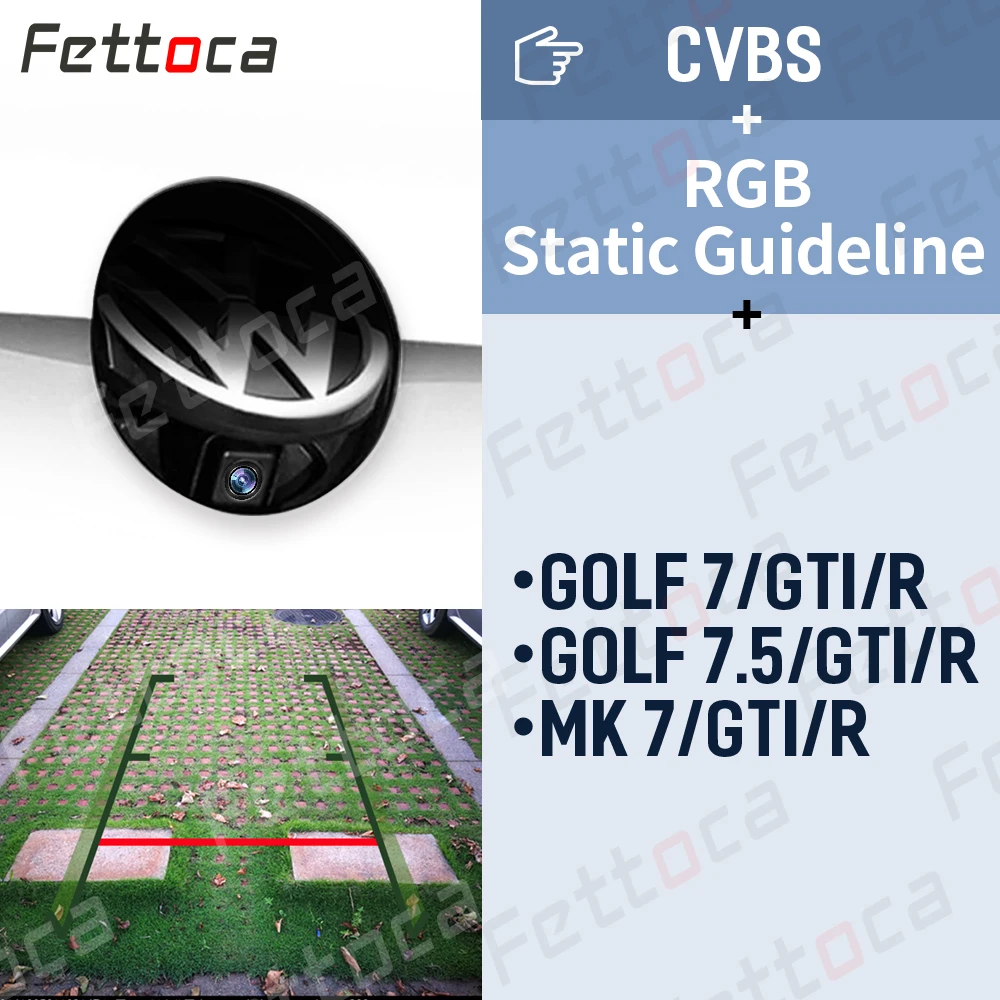 Для VW эмблема логотип CCD камера заднего вида для CC Golf Passat Sportsvan Golf 5 6 7 Phaeton T-ROC эмблема обратная камера - Название цвета: Golf 7 RGB static
