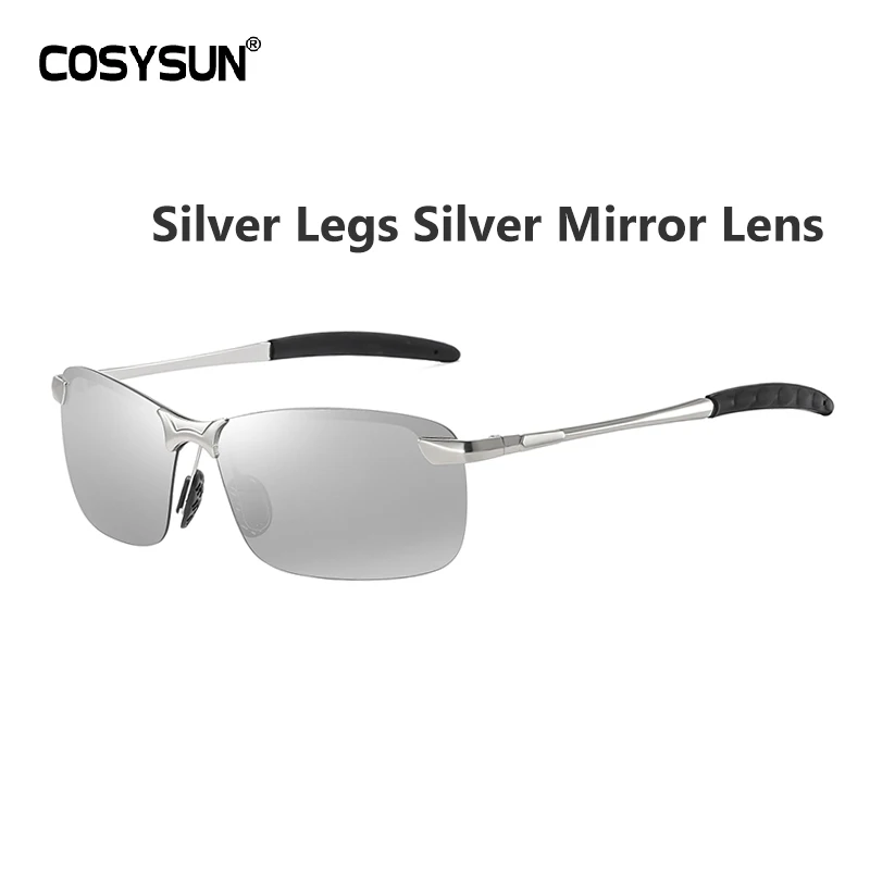 SilverLegSilverLens Водительские солнцезащитные очки, мужские очки дневного ночного видения, HD очки для вождения, поляризованные солнцезащитные очки, мужские очки для вождения, фотохромные солнцезащитные очки - Цвет линз: SilverLegSilverLens