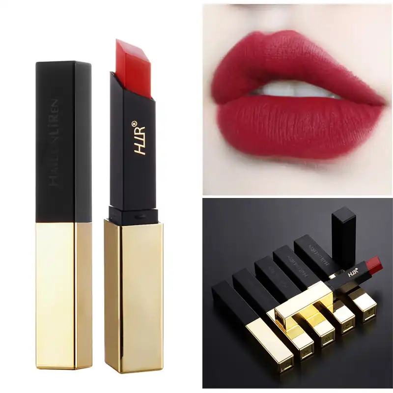 ゴールドチューブベルベットマット口紅レトロ赤ヌードピンクメイクマット口紅セクシーな唇 口紅 Aliexpress