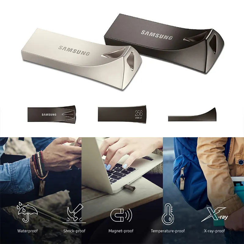 Goedkoop Samsung Usb Flash Drive Disk 32G 64G 128G 256G Usb 3.1 Metal Mini Pen Drive Pendrive memory Stick Opslagapparaat U Disk