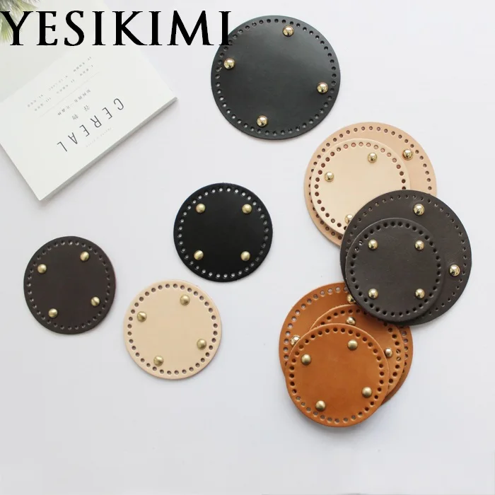 

1PCS Real Leather Round Bag bottom 16cm/6.3" 12cm/4.7" DIY Handmade Bag Accessories